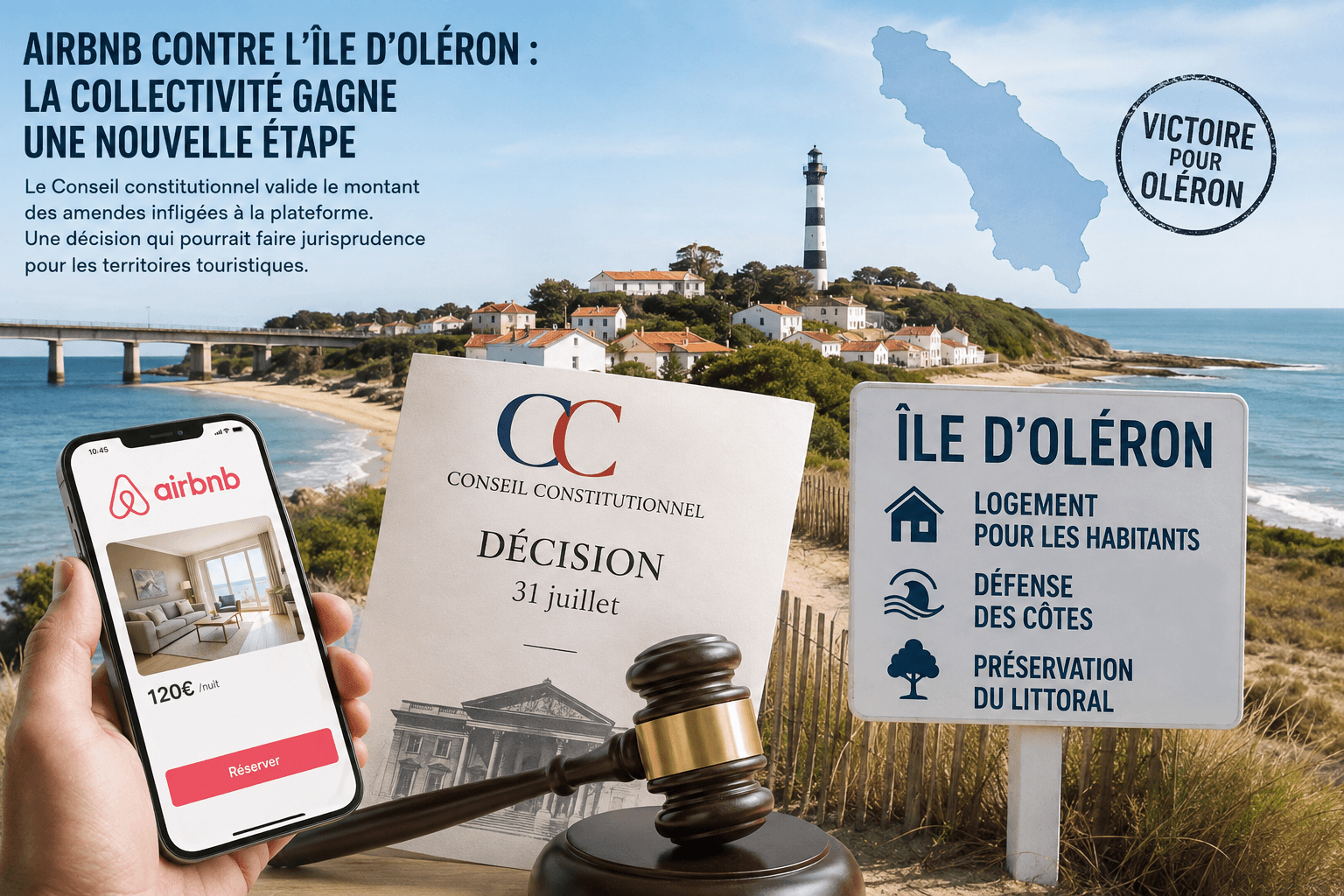 Location touristique : l’île d’Oléron obtient une nouvelle victoire face à Airbnb