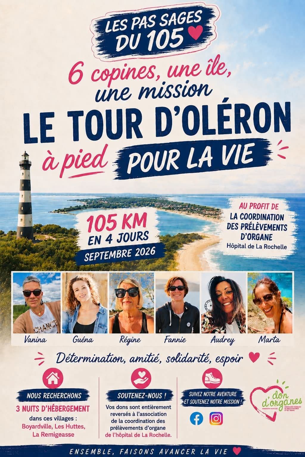 105 kilomètres autour de l’île d’Oléron : le défi solidaire des « Pas sages du 105 »